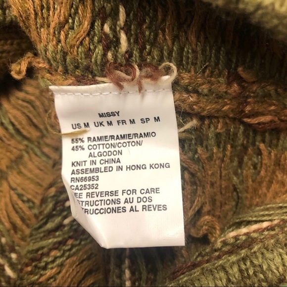 Nipon Studio Button Up Green & Brown Grandpa Style Cardigan Sweater Vest Size M - Picture 6 of 6